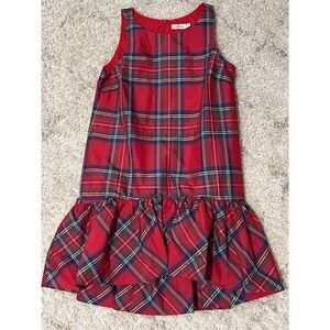 VINEYARD VINES Re White Amelia Jolly Plaid Swing Dress Size 12 Girls excellent C